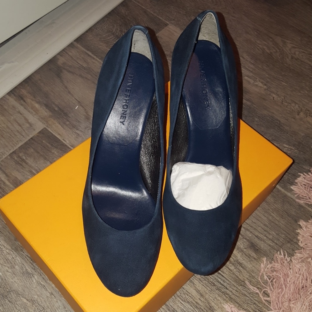 Blue Suede Pumps